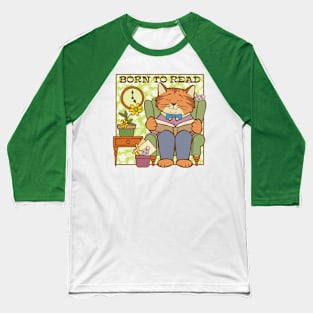 Born to Read Cat and Mice Baseball T-Shirt